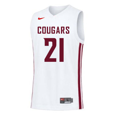 Men #21 Dishon Jackson Washington State Cougars College Basketball Jerseys Sale-White